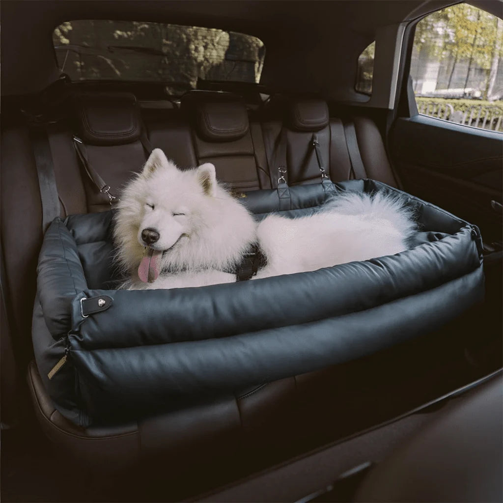 Dog Car Seat Bed Large Faux Leather Non-Slip