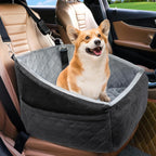 Dog Car Seat Booster with Safety Belt & Washable Cover