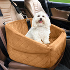 Dog Car Seat Booster with Safety Belt & Washable Cover