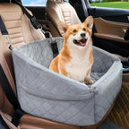 Dog Car Seat Booster with Safety Belt & Washable Cover