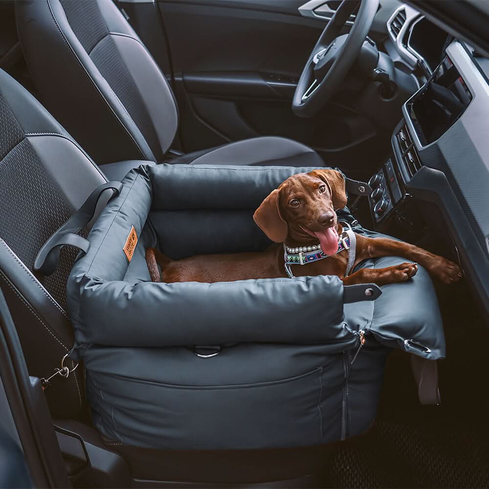 Dog Car Seat Elevated Padded With Integrated Safety Belt