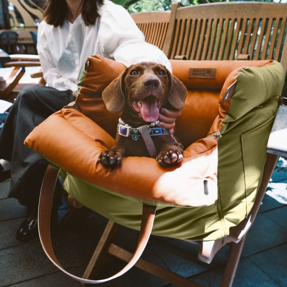 Dog Car Seat Elevated Padded With Integrated Safety Belt