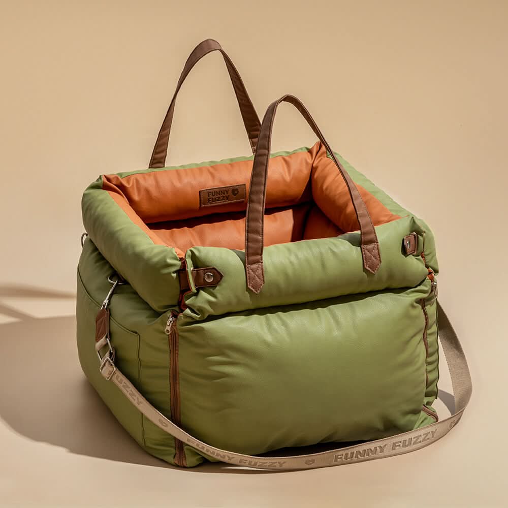 Dog Car Seat Elevated Padded With Integrated Safety Belt