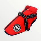 Dog Coat Integrated Harness Water-Resistant Reflective Details