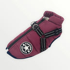 Dog Coat Integrated Harness Water-Resistant Reflective Details