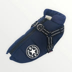 Dog Coat Integrated Harness Water-Resistant Reflective Details