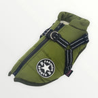 Dog Coat Integrated Harness Water-Resistant Reflective Details