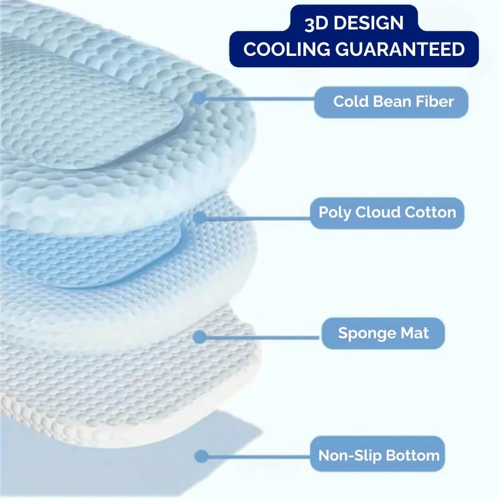 Dog Cooling Mat Temperature-Regulating Machine-Washable Cover & Non-Slip Base