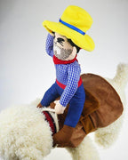 Dog Costume Riding Horse Design Brown Sizes S–XL