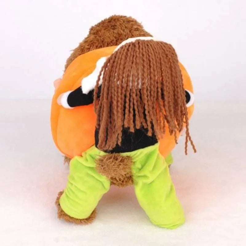 Dog Costume Velvet Pumpkin Design Secure Fit