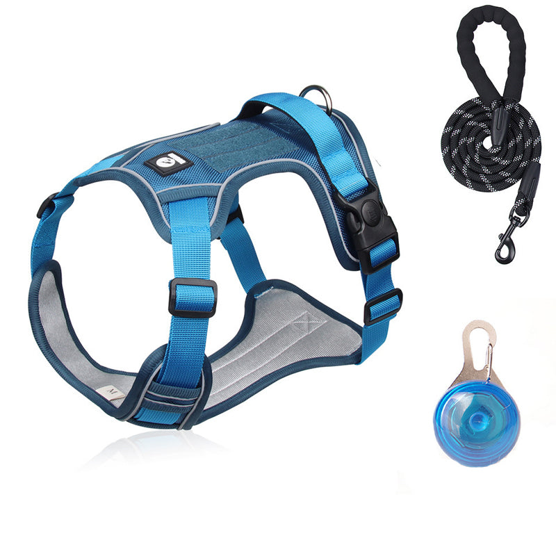 Dog Harness & Leash Set Anti-Pull Front-Clip Integrated LED