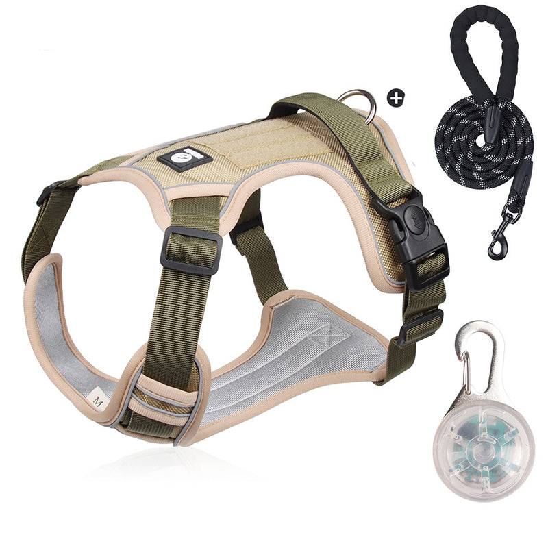 Dog Harness & Leash Set Anti-Pull Front-Clip Integrated LED