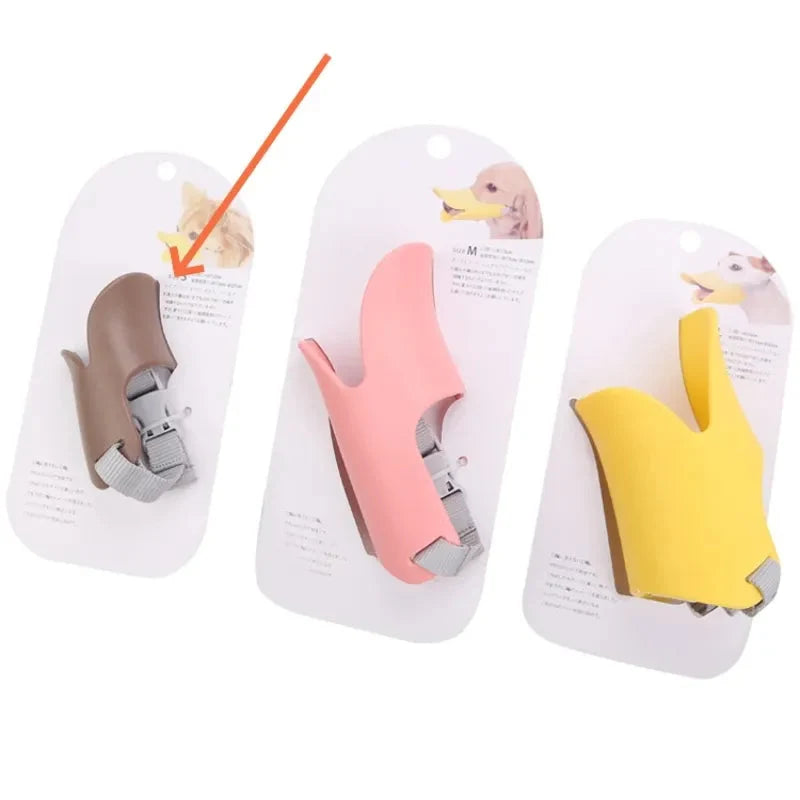 Dog Muzzle Soft Silicone Duckbill Design Adjustable Strap