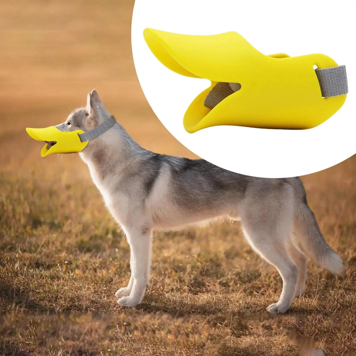 Dog Muzzle Soft Silicone Duckbill Design Adjustable Strap