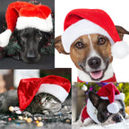 Dog Santa Hat Plush Adjustable Fit