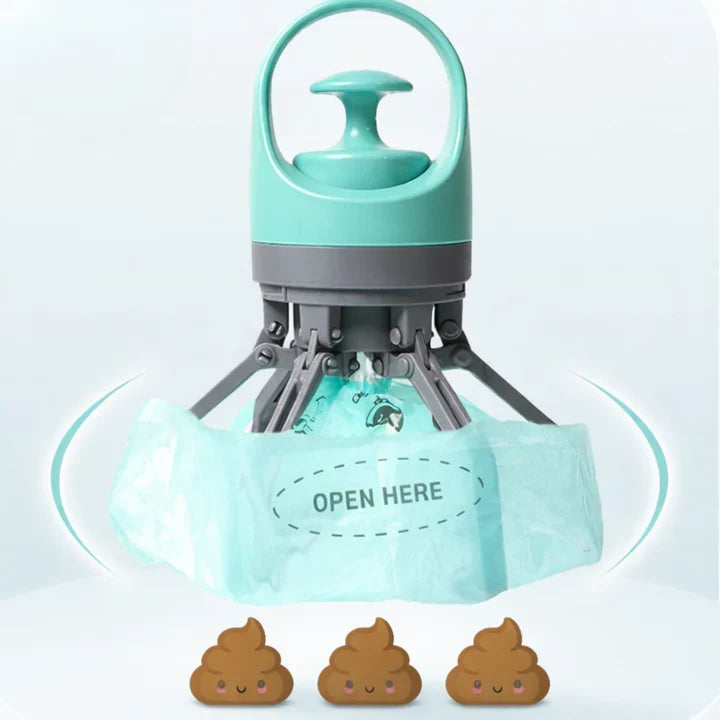 Dog Waste Grabber Contact-Free Six-Claw Integrated Bag Dispenser