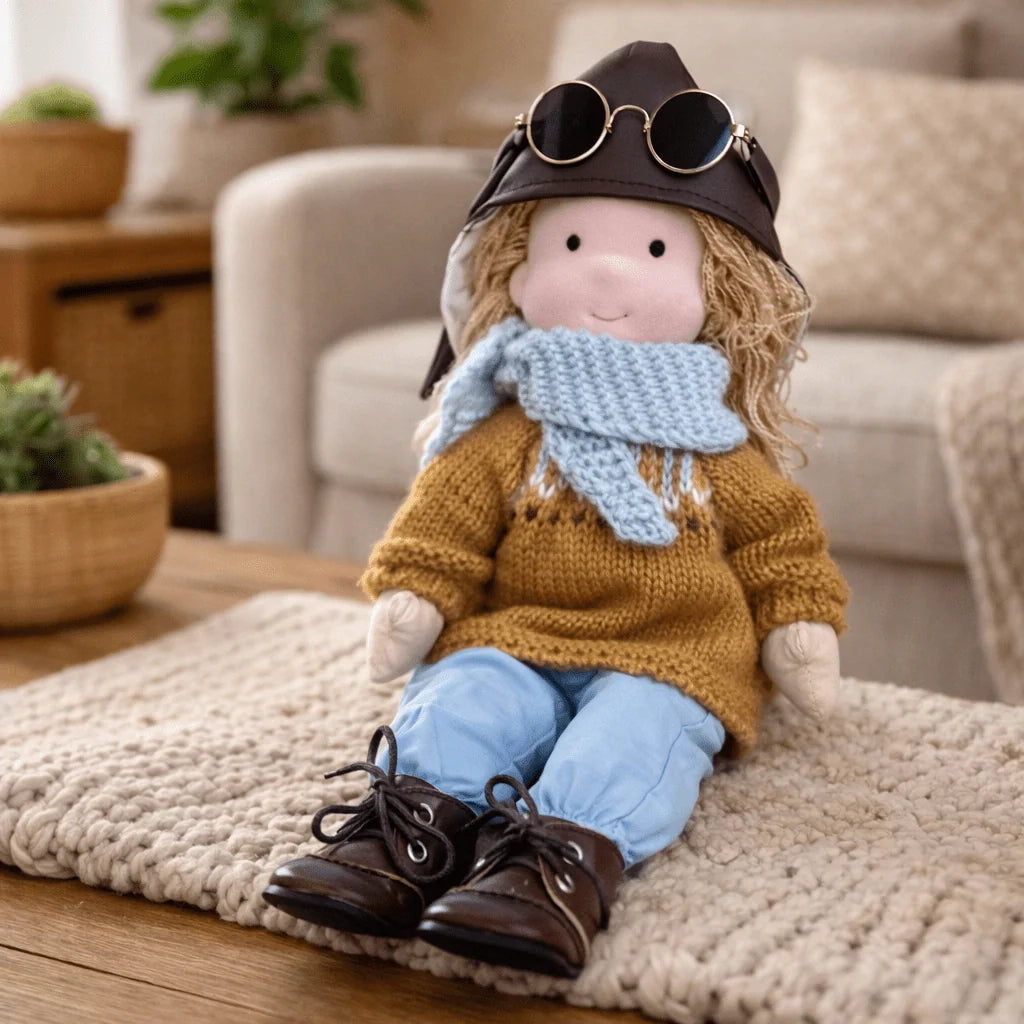 Doll Handcrafted Cotton & Plush 11-Inch