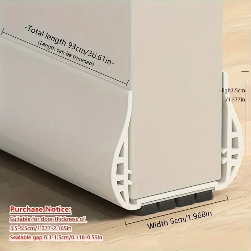 Door Draft Stopper Adjustable Foam-Filled Energy-Efficient