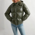 Down Jacket Lightweight Adjustable Hood With Pockets
