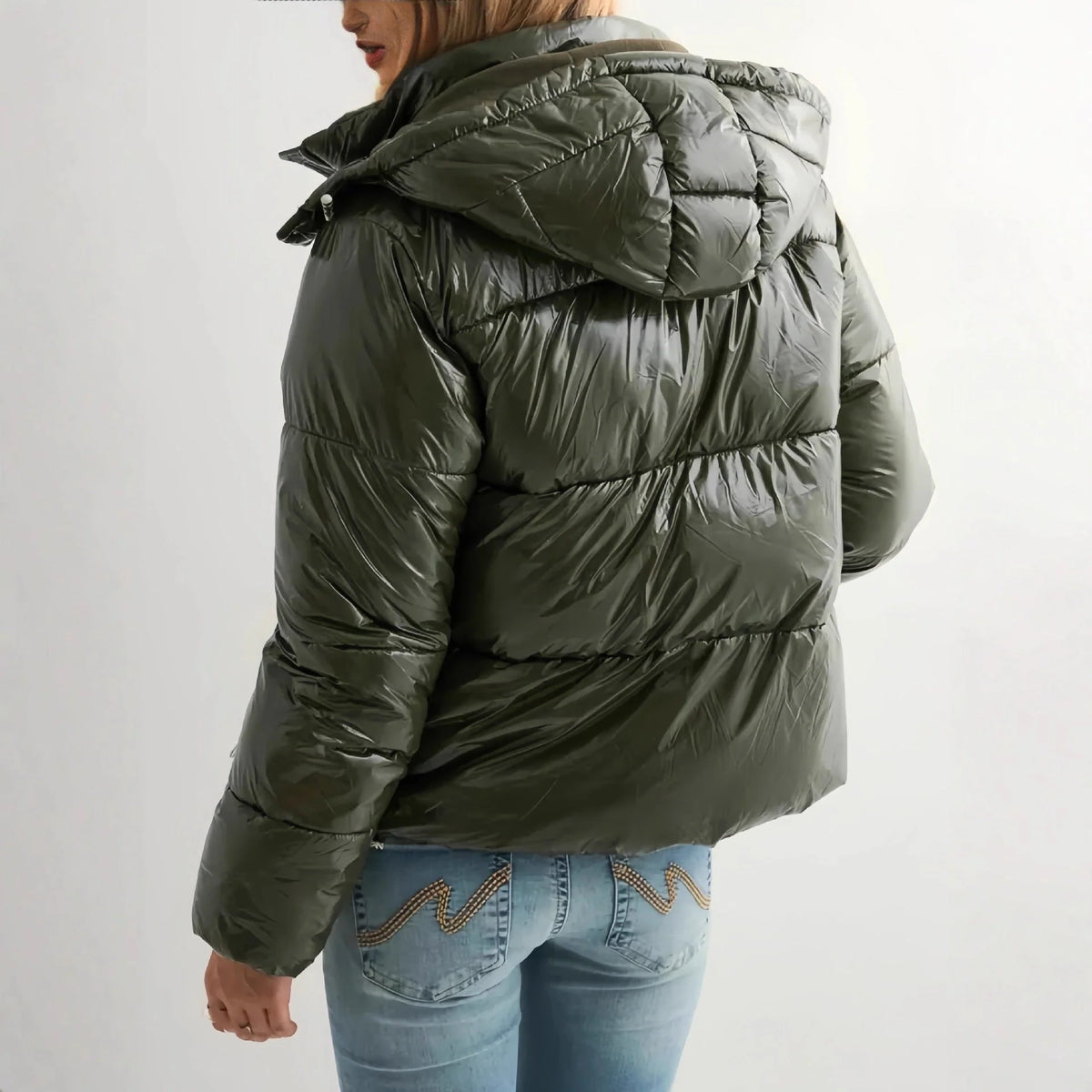 Down Jacket Lightweight Adjustable Hood With Pockets