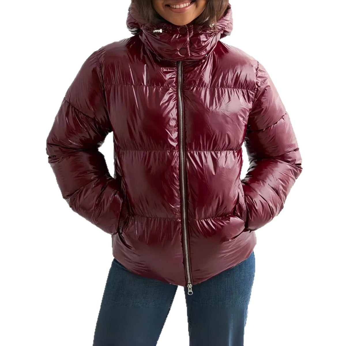 Down Jacket Lightweight Adjustable Hood With Pockets
