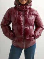 Down Jacket Lightweight Adjustable Hood With Pockets