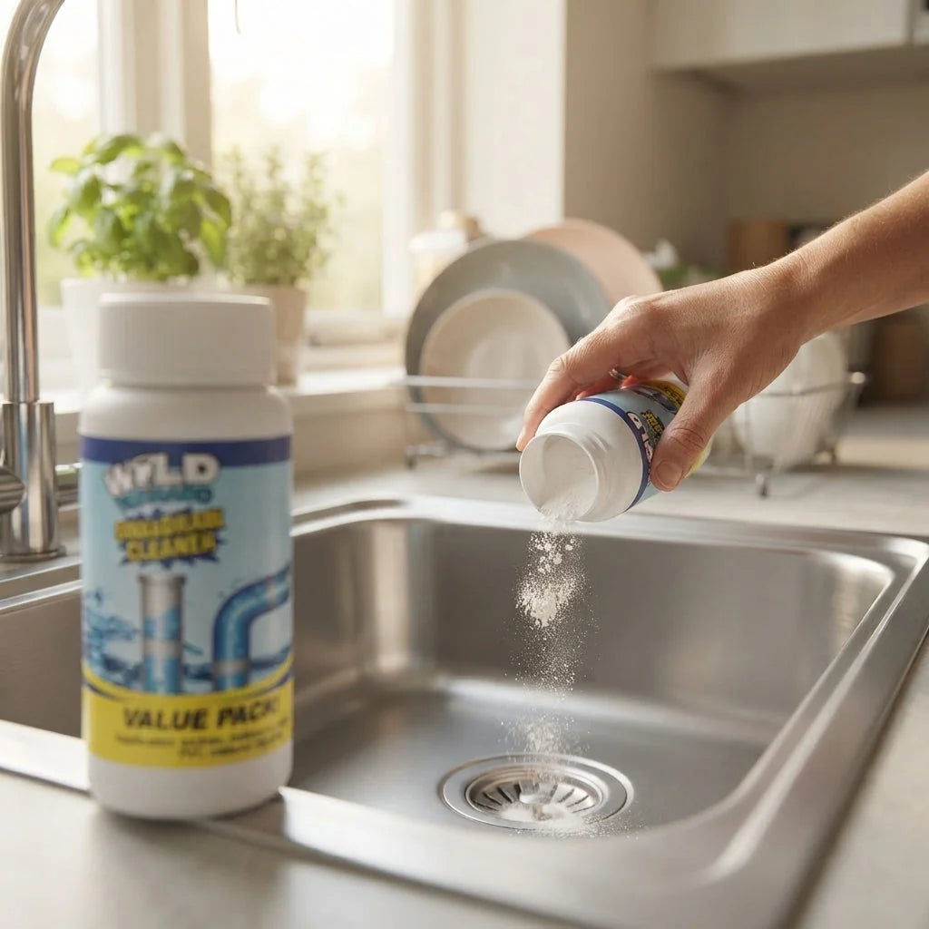 Drain Cleaner Powder Foaming Grease-Dissolving Set of 2