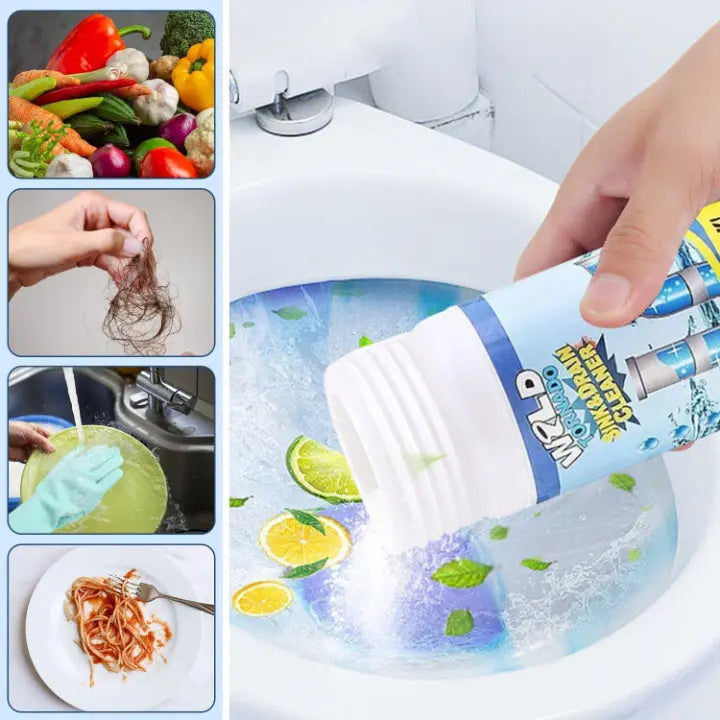 Drain Cleaner Powder Foaming Grease-Dissolving Set of 2