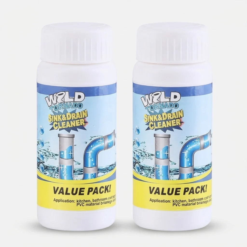 Drain Cleaner Powder Foaming Grease-Dissolving Set of 2