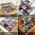 Drawer Organizer 3-Tier Foldable Expandable 12 Adjustable Dividers
