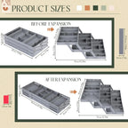Drawer Organizer 3-Tier Foldable Expandable 12 Adjustable Dividers