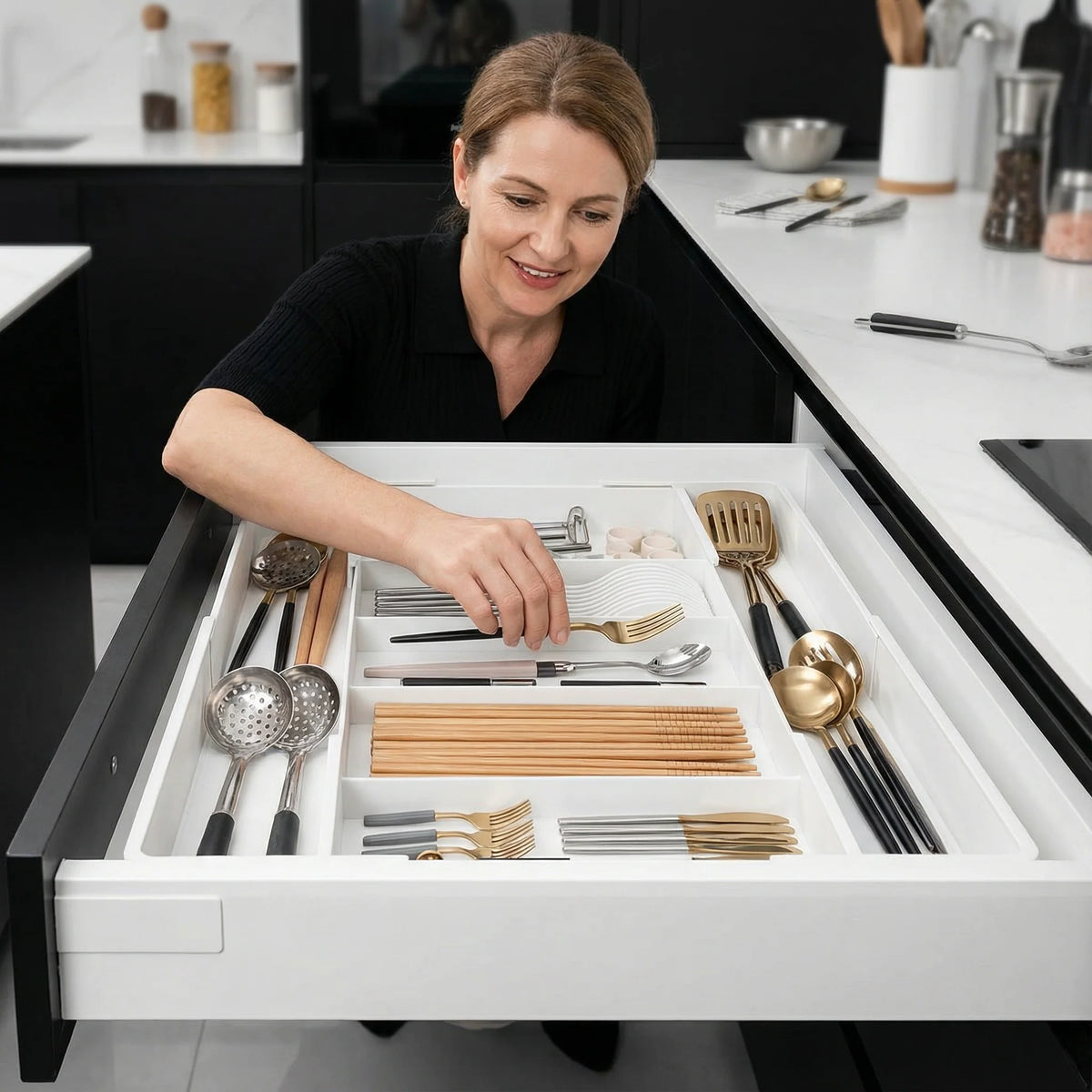 Drawer Organizer Adjustable Compartments & Expandable Width