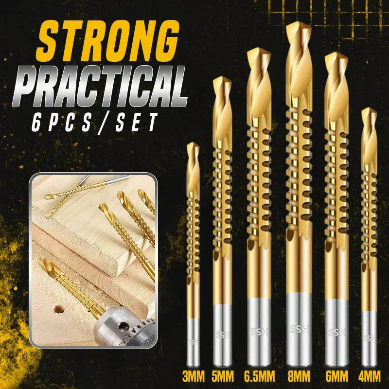 Drill Bit Set Titanium-Coated HSS Set of 6