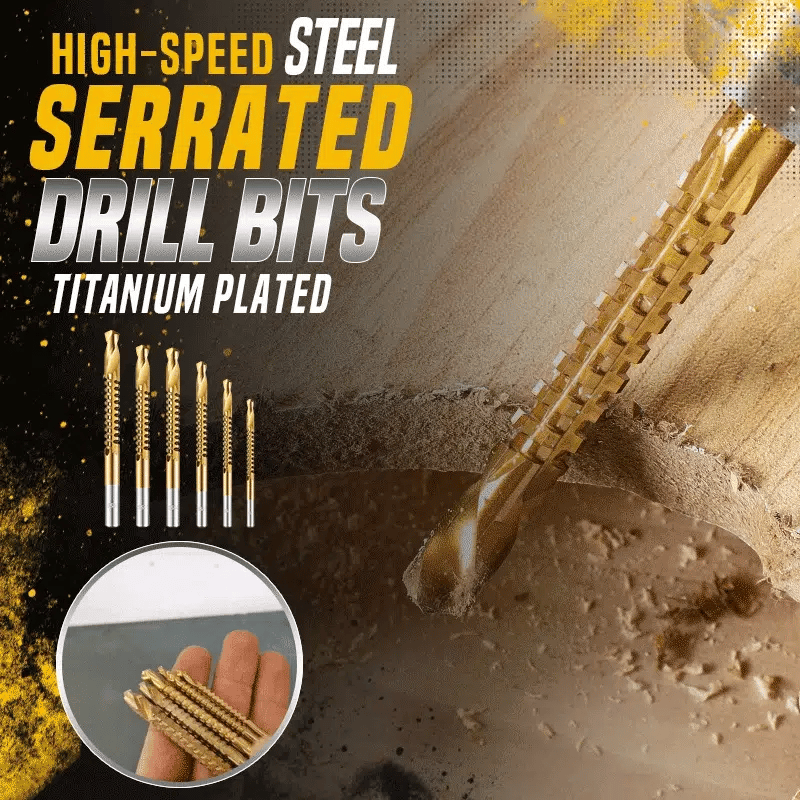 Drill Bit Set Titanium-Coated HSS Set of 6
