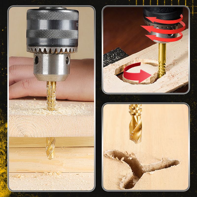 Drill Bit Set Titanium-Coated HSS Set of 6