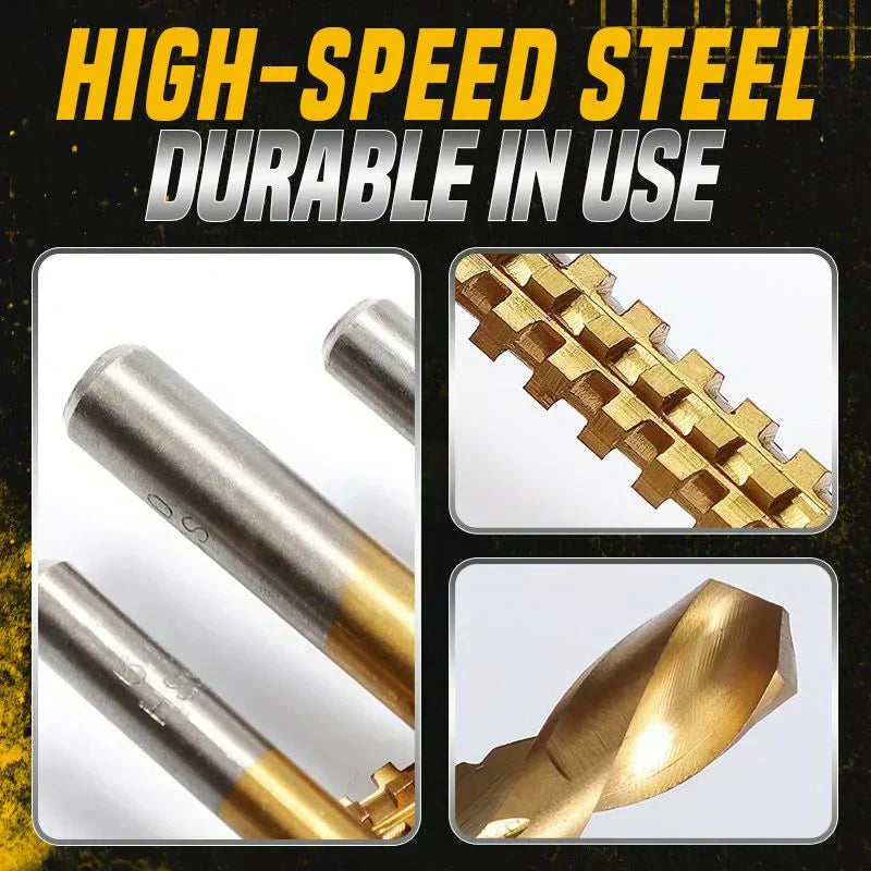Drill Bit Set Titanium-Coated HSS Set of 6