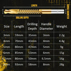 Drill Bit Set Titanium-Coated HSS Set of 6