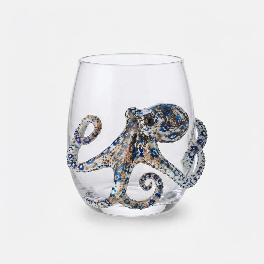 Drinking Glass Handcrafted Sea Creature Motif