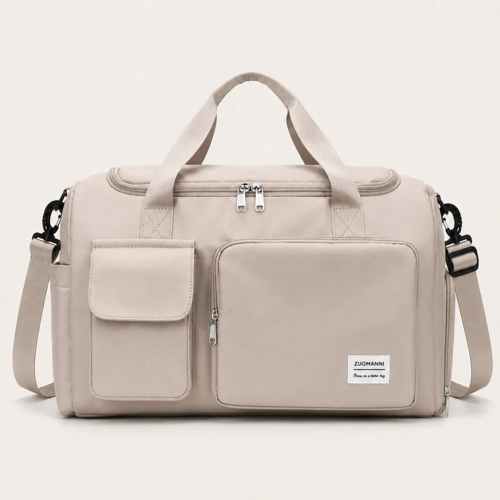 Duffel Bag Shoe Compartment Multiple Pockets & Luggage Sleeve