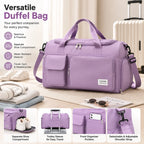 Duffel Bag Shoe Compartment Multiple Pockets & Luggage Sleeve