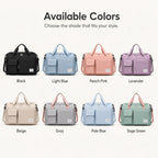 Duffel Bag Shoe Compartment Multiple Pockets & Luggage Sleeve