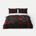Duvet Cover Set 3D Grid Breathable Microfiber-Cotton