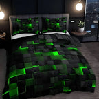 Duvet Cover Set Breathable Cotton Blend Geometric Print