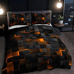 Duvet Cover Set Breathable Cotton Blend Geometric Print