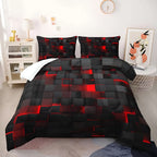 Duvet Cover Set Breathable Cotton Blend Geometric Print