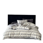 Duvet Cover Set Faux Fur High-Pile Fine Striped Plush