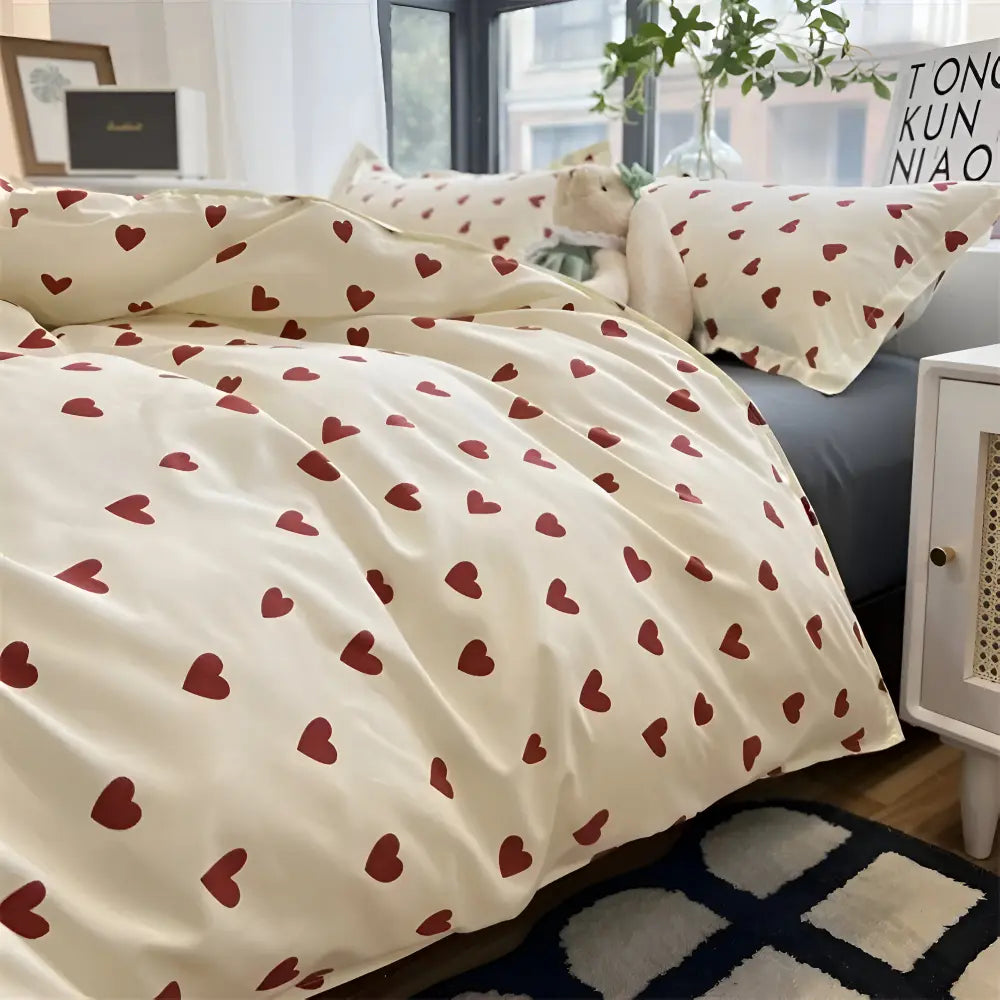 Duvet Cover Set Polyester Includes Fitted Sheet & Pillowcases