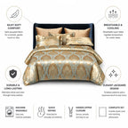 Duvet Cover Set Satin Jacquard Breathable Rayon