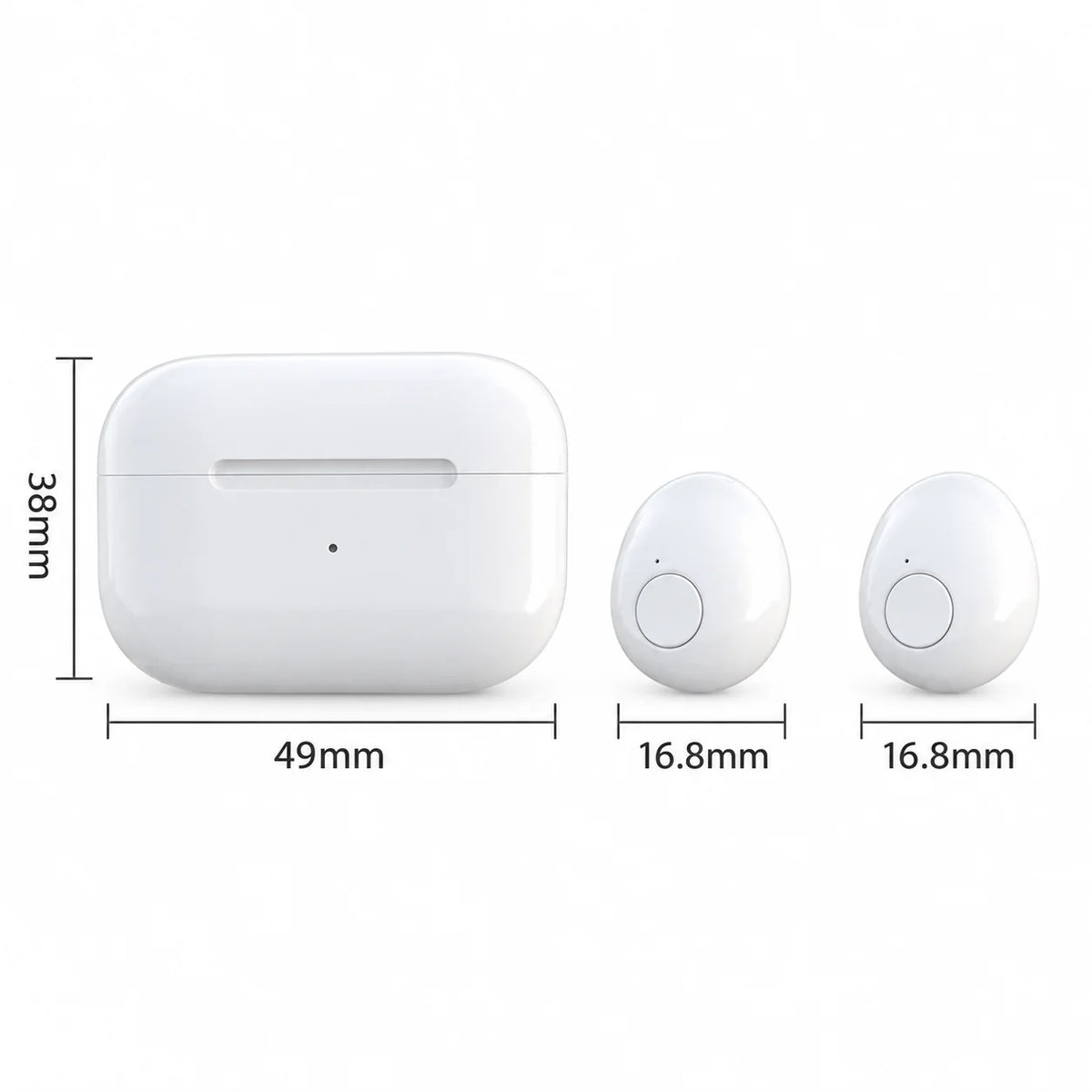 Earbuds Mini Invisible Bluetooth 5.3 Charging Case & Mic
