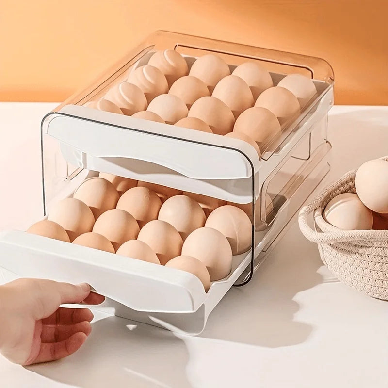 Egg Organizer Stackable Pull Out Drawers 60 Egg Capacity